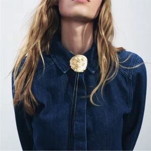 New! Zara Gold Lariat Bolo Necklace (3033) NWOT